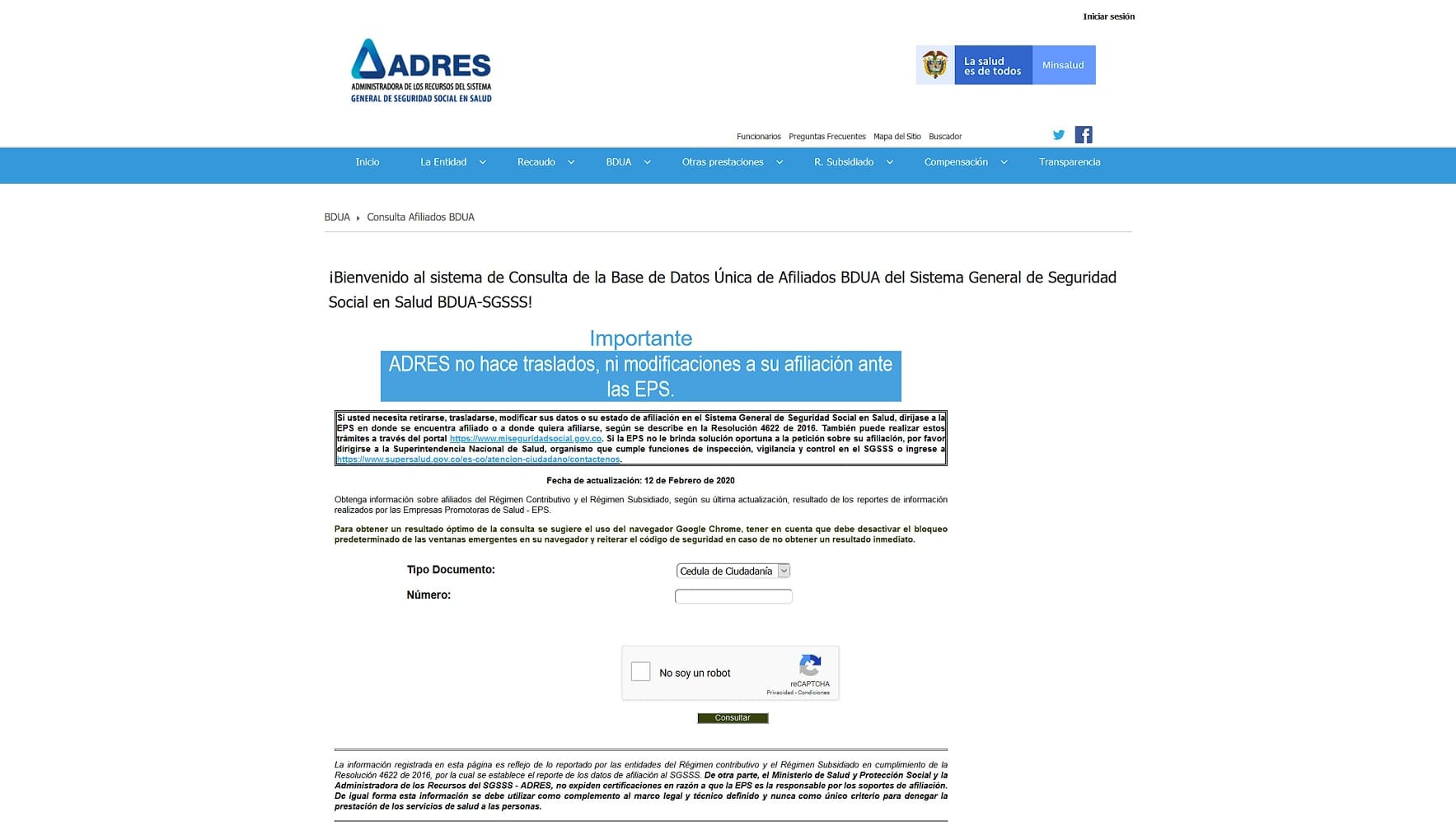 ADRES FOSYGA consultar