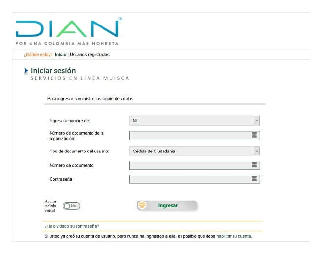si ya estas registrado en DIAN