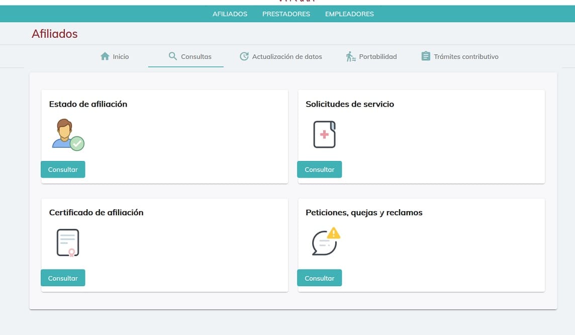 diferentes opciones asmet